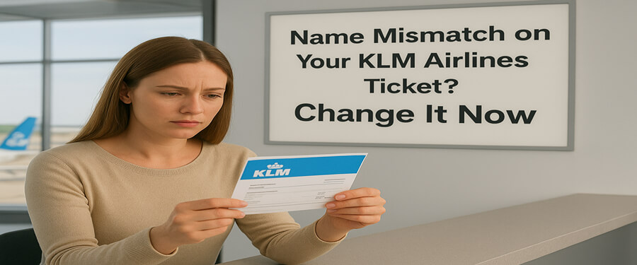 name mismatch on your klm airlines ticket change it now